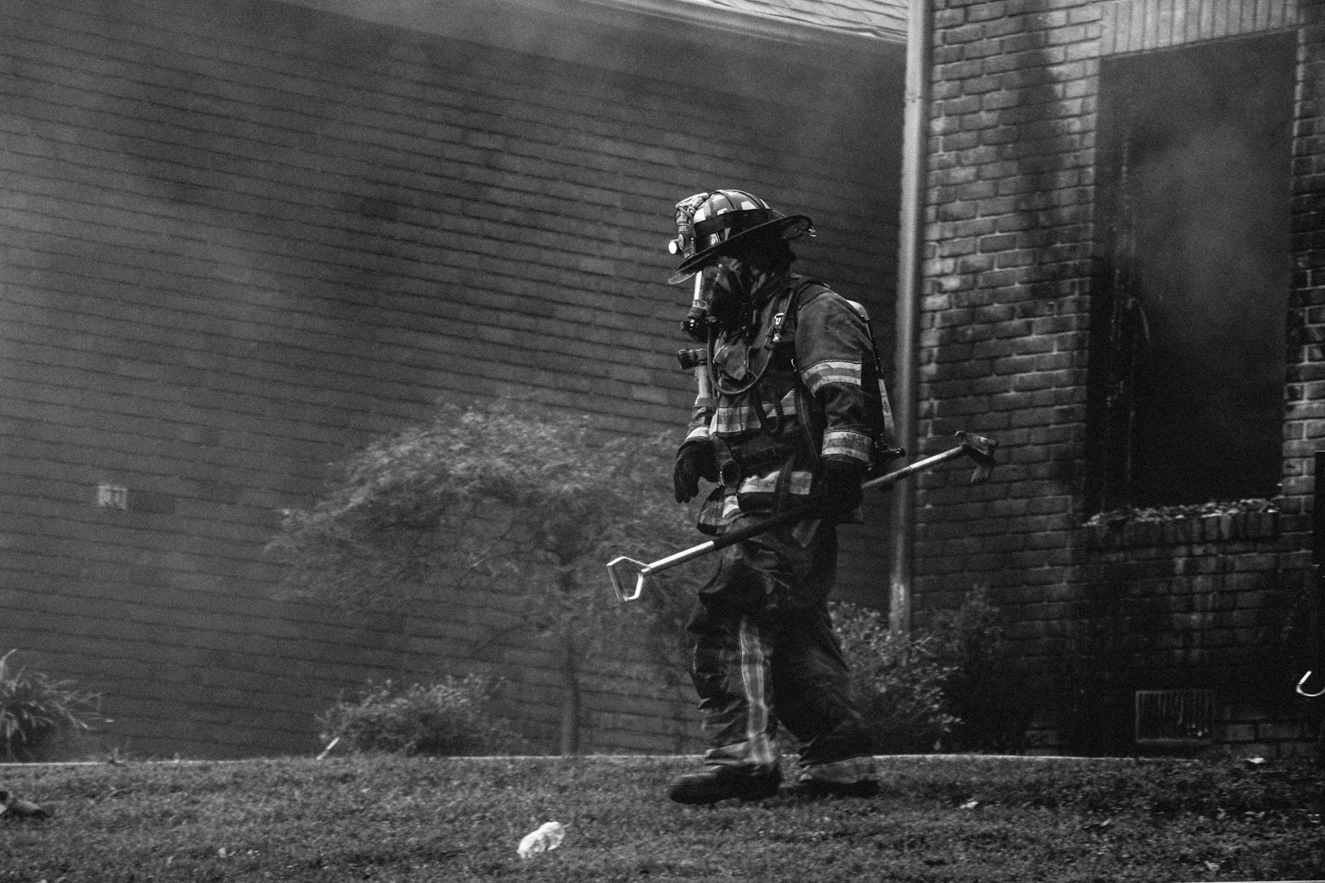 Firefighter working at an emergency scene